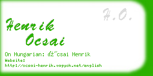 henrik ocsai business card